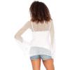 imageBack From Bali Womens Sheer Shrug Dressy Poncho Top Lightweight Mesh Knit Sweater Dolman SleevesWhite