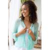 imageBack From Bali Womens Sheer Shrug Ruffle Cardigan Lightweight Sweater Bolero Arm CoverAqua
