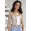 imageBack From Bali Womens Sheer Shrug Ruffle Cardigan Lightweight Sweater Bolero Arm CoverBeige
