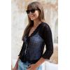imageBack From Bali Womens Sheer Shrug Ruffle Cardigan Lightweight Sweater Bolero Arm CoverBlack