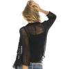 imageBack From Bali Womens Sheer Shrug Ruffle Cardigan Lightweight Sweater Bolero Arm CoverBlack