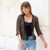 imageBack From Bali Womens Sheer Shrug Ruffle Cardigan Lightweight Sweater Bolero Arm CoverBlack Gold
