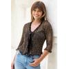 imageBack From Bali Womens Sheer Shrug Ruffle Cardigan Lightweight Sweater Bolero Arm CoverBlack Gold