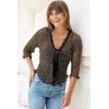 imageBack From Bali Womens Sheer Shrug Ruffle Cardigan Lightweight Sweater Bolero Arm CoverBlack Gold