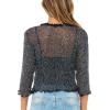 imageBack From Bali Womens Sheer Shrug Ruffle Cardigan Lightweight Sweater Bolero Arm CoverBlack Silver