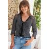 imageBack From Bali Womens Sheer Shrug Ruffle Cardigan Lightweight Sweater Bolero Arm CoverBlack Silver