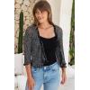imageBack From Bali Womens Sheer Shrug Ruffle Cardigan Lightweight Sweater Bolero Arm CoverBlack Silver