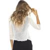 imageBack From Bali Womens Sheer Shrug Ruffle Cardigan Lightweight Sweater Bolero Arm CoverCream