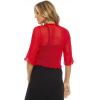 imageBack From Bali Womens Sheer Shrug Ruffle Cardigan Lightweight Sweater Bolero Arm CoverFiesta Red