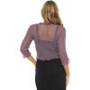 imageBack From Bali Womens Sheer Shrug Ruffle Cardigan Lightweight Sweater Bolero Arm CoverMauve