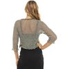 imageBack From Bali Womens Sheer Shrug Ruffle Cardigan Lightweight Sweater Bolero Arm CoverOlive