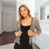imageBack From Bali Womens Sheer Shrug Ruffle Cardigan Lightweight Sweater Bolero Arm CoverOlive