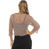 imageBack From Bali Womens Sheer Shrug Ruffle Cardigan Lightweight Sweater Bolero Arm CoverTaupe