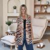 imageBack From Bali Womens Sleeveless Kimono Duster Sheer Chiffon Boho Cardigan VestAnimal Rust