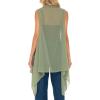 imageBack From Bali Womens Sleeveless Kimono Duster Sheer Chiffon Boho Cardigan VestFern
