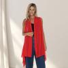 imageBack From Bali Womens Sleeveless Kimono Duster Sheer Chiffon Boho Cardigan VestFiesta Red