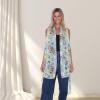 imageBack From Bali Womens Sleeveless Kimono Duster Sheer Chiffon Boho Cardigan VestFloral Yellow