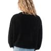 imageBack From Bali Womens Slouchy VNeck Cardigan Fuzzy Knit Sweater Oversized Drop Shoulder Long SleevesBlack