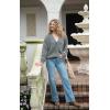 imageBack From Bali Womens Slouchy VNeck Cardigan Fuzzy Knit Sweater Oversized Drop Shoulder Long SleevesGrey
