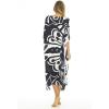 imageBack From Bali Womens Swimsuit Cover Up Long Poncho Print V Neck Pullover Beach Caftan for Bathing SuitBlack Butterfly