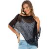 imageBack From Bali Womens 100 Cotton Knit Poncho Sweater Lightweight Artisan Summer Shrug ShawlBlack