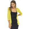 imageBack From Bali Womens Lightweight Knit Cardigan Shrug Lite Sheer Chartreuse