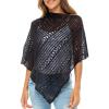 imageBack From Bali Womens Lightweight Knit Poncho Sweater Sheer Pullover Shrug Shawl Summer Cover UpBlack