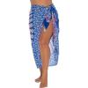 imageBack From Bali Womens Plus Size Sarong Swimsuit Cover Up Peacock Beach Wear Bikini Wrap Skirt with Coconut ClipBlue Pink