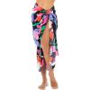 imageBack From Bali Womens Print Sarong Wrap Swimsuit Beach Pareo Skirt Cover Up with Coconut ClipPop Floral Black