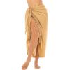 imageBack From Bali Womens Sarong Wrap Swimsuit Cover Up Solid Beach Pareo Bathing Suit Skirt Coconut Tie ClipMocha