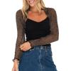 imageBack From Bali Womens Sheer Arm Cover Shrug Long Sleeve Open Front Cropped Mesh Bolero CardiganBlack Gold