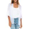 imageBack From Bali Womens Sheer Kimono Cardigan Short Open Front  Sleeve Chiffon DusterWhite