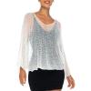 imageBack From Bali Womens Sheer Shrug Dressy Poncho Top Lightweight Mesh Knit Sweater Dolman SleevesCream
