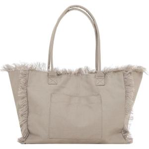 imageBack From Bali Womens 100 Cotton Canvas Large Tote Bag with Front ampamp Inside Pockets Everyday HandbagNatural Beige