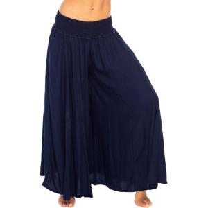 imageBack From Bali Womens Boho Wide Leg Palazzo Pants Smocked Waist Harem Lounge Loose Summer Beach PantsNavy