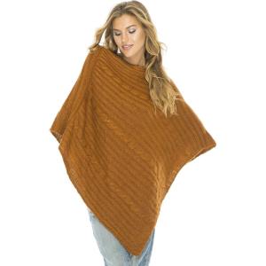 imageBack From Bali Womens Cable Knit Poncho Sweater Cape Boho Soft CasualChestnut