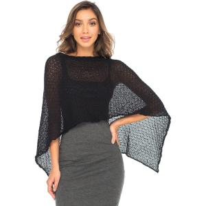 imageBack From Bali Womens Cotton Shrug Poncho Lightweight Summer Shrug Pullover SweaterBlack