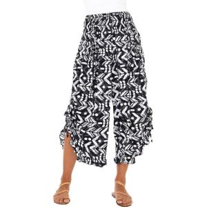 imageBack From Bali Womens Cropped Wide Leg Pants Trouser Comfort Solid Elastic Waist S4XLBlack Abstract