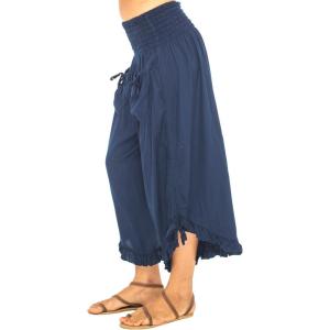 imageBack From Bali Womens Cropped Wide Leg Pants Trouser Comfort Solid Elastic Waist S4XLNavy