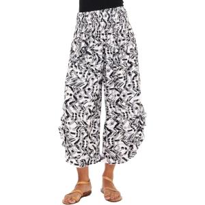 imageBack From Bali Womens Cropped Wide Leg Pants Trouser Comfort Solid Elastic Waist S4XLWhite Abstract