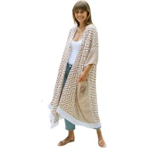 imageBack From Bali Womens Long Open Front Kimono Cardigan Boho Flowy Swimsuit Cover Up Summer Rayon Beach DusterMocha Graphic