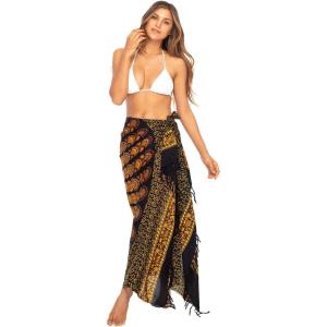 imageBack From Bali Womens Sarong Beach Swimsuit Bikini Cover up Wrap Peacock ampamp ClipBlack Gold