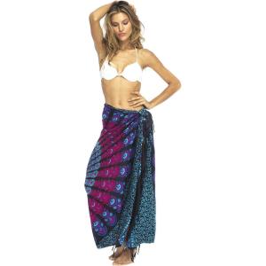 imageBack From Bali Womens Sarong Beach Swimsuit Bikini Cover up Wrap Peacock ampamp ClipBlack Turquoise