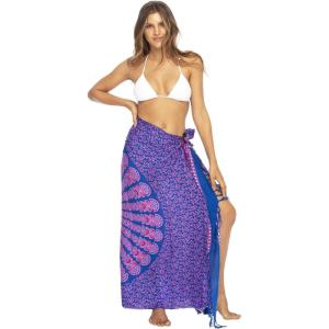 imageBack From Bali Womens Sarong Beach Swimsuit Bikini Cover up Wrap Peacock ampamp ClipBlue Pink