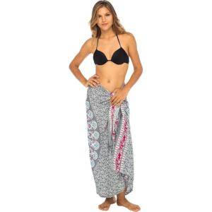 imageBack From Bali Womens Sarong Beach Swimsuit Bikini Cover up Wrap Peacock ampamp ClipGaza Grey