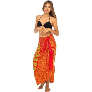 imageBack From Bali Womens Sarong Beach Swimsuit Bikini Cover up Wrap Peacock ampamp ClipGaza Red