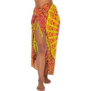 imageBack From Bali Womens Sarong Beach Swimsuit Bikini Cover up Wrap Peacock ampamp ClipLime