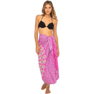imageBack From Bali Womens Sarong Beach Swimsuit Bikini Cover up Wrap Peacock ampamp ClipPink