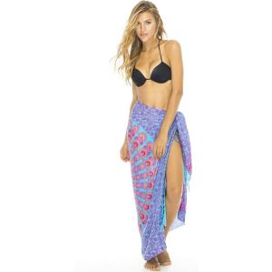 imageBack From Bali Womens Sarong Beach Swimsuit Bikini Cover up Wrap Peacock ampamp ClipPink Blue