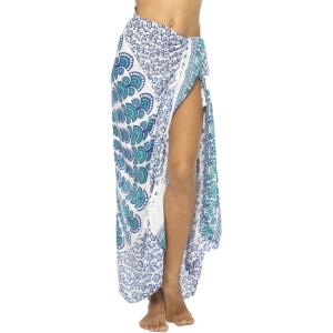 imageBack From Bali Womens Sarong Beach Swimsuit Bikini Cover up Wrap Peacock ampamp ClipWhite Tosca